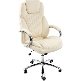Кресло для руководителя Herd металл/экокожа, хром/кремовый 69x77x136 см 10511062