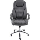 Кресло руководителя Herd, на колёсиках, экокожа, цвет хром/тёмно-серый - фото 123120216