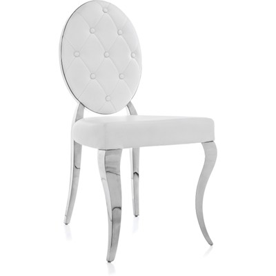 Стул на металлокаркасе Odda металл/экокожа, хром/белый 50,5x65x91 см