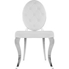 Стул на металлокаркасе Odda металл/экокожа, хром/белый 50,5x65x91 см - Фото 7