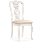 Стул деревянный Lomar массив гевеи, белый/бежевый 46x58x98 см - Фото 1