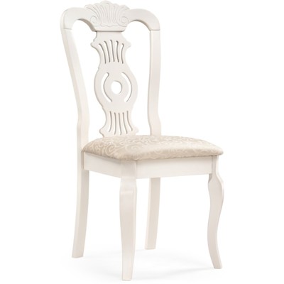 Стул деревянный Lomar массив гевеи, белый/бежевый 46x58x98 см