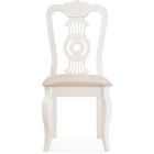 Стул деревянный Lomar массив гевеи, белый/бежевый 46x58x98 см - Фото 2