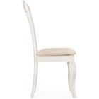 Стул деревянный Lomar массив гевеи, белый/бежевый 46x58x98 см - Фото 3