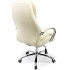 Кресло для руководителя Tomar металл/экокожа, хром/бежевый 68x68x119 см - Фото 3