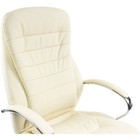Кресло для руководителя Tomar металл/экокожа, хром/бежевый 68x68x119 см - Фото 5