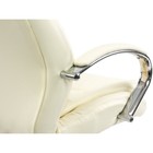 Кресло для руководителя Tomar металл/экокожа, хром/бежевый 68x68x119 см - Фото 7