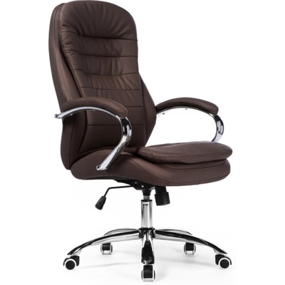 Кресло для руководителя Tomar металл/экокожа, коричневый/хром 68x68x119 см
