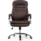 Кресло для руководителя Tomar металл/экокожа, коричневый/хром 68x68x119 см 10511085