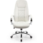 Кресло для руководителя Aragon металл/экокожа, хром/белый 62x72x115 см - Фото 2