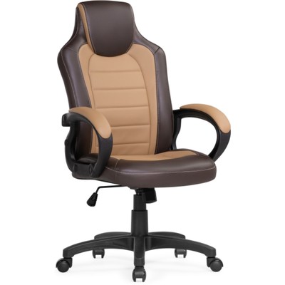 Кресло игровое Kadis пластик/экокожа, коричневый/бежевый 62x75x100 см