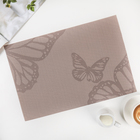 Салфетка сервировочная на стол «Бабочки», 45×30 см, цвет бежевый - Фото 1
