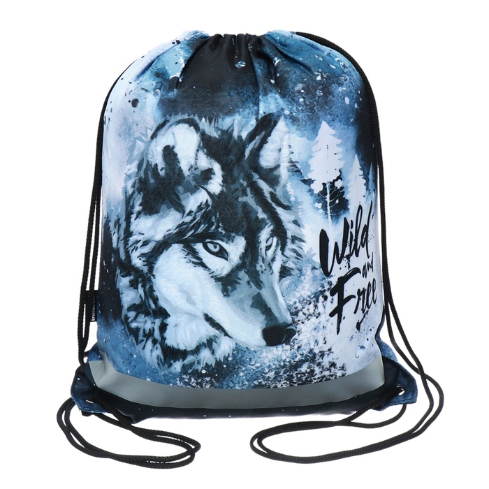 Мешок для обуви 440 х 365 мм, ErichKrause, плотность 300D, со светоотражающей полосой, Timber Wolf - Фото 1