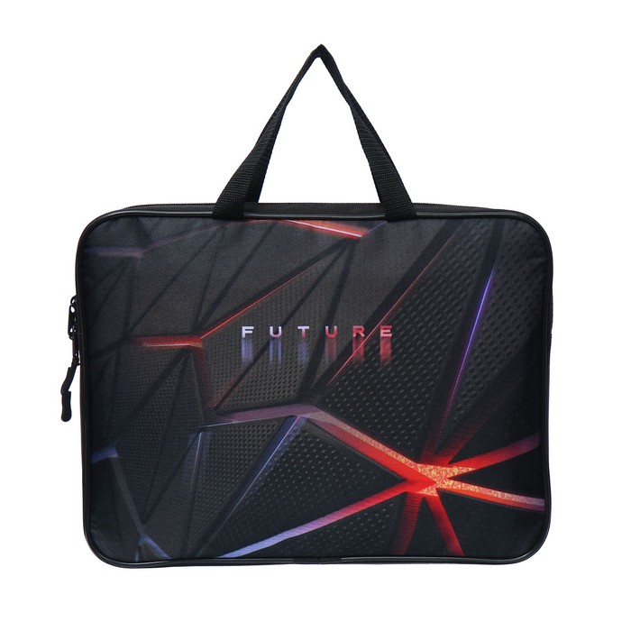 Папка с ручками текстильная А4, Stavia Future 370×280×60 мм, черный - Фото 1