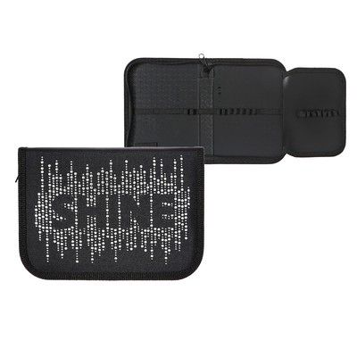 Пенал 1 секция 130×190×30 мм, с откидной планкой, ПКТ 07-22-19 «Shine» ламинированный картон, рисунок с эффектом металлика