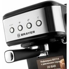 Кофеварка BRAYER BR1114, рожковая, 1100 Вт, 1,5 л, капучинатор, чёрно-серебристая - Фото 5