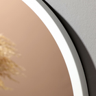 Зеркало настенное в круглом корпусе из металла,  D=50, белый - фото 24644563