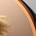 Зеркало настенное в круглом корпусе из металла,  D=50, медный - фото 24644567