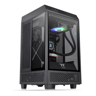 Корпус Thermaltake The Tower 100 черный без БП miniITX 1x120mm 3x140mm 2xUSB3.0 audio bott   1064979