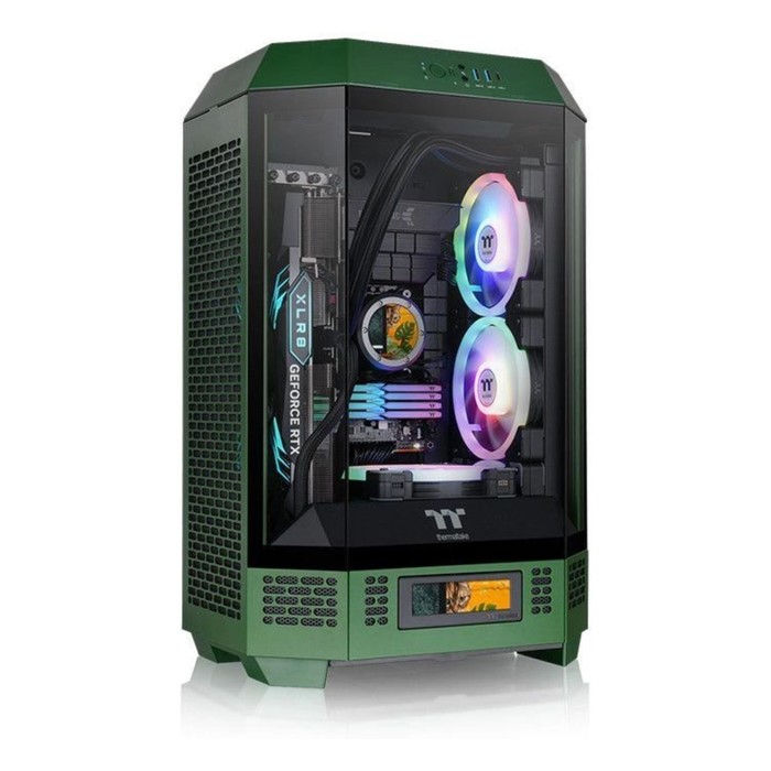 Корпус Thermaltake The Tower 300 Racing Green зеленый без БП miniITX 7x120mm 5x140mm 2xUSB3   106498 - фото 51589250