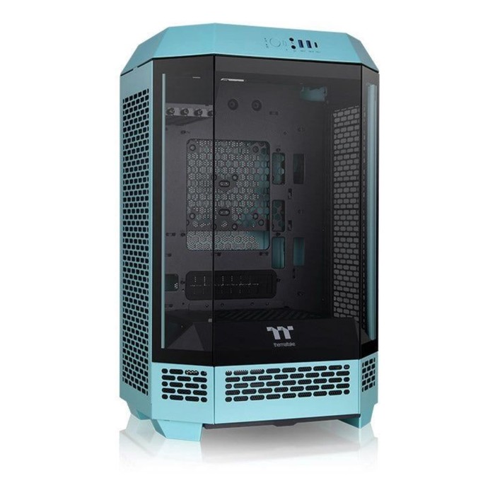 Корпус Thermaltake The Tower 300 Turquoise голубой без БП miniITX 7x120mm 5x140mm 2xUSB3.0   1064980 - фото 51589257