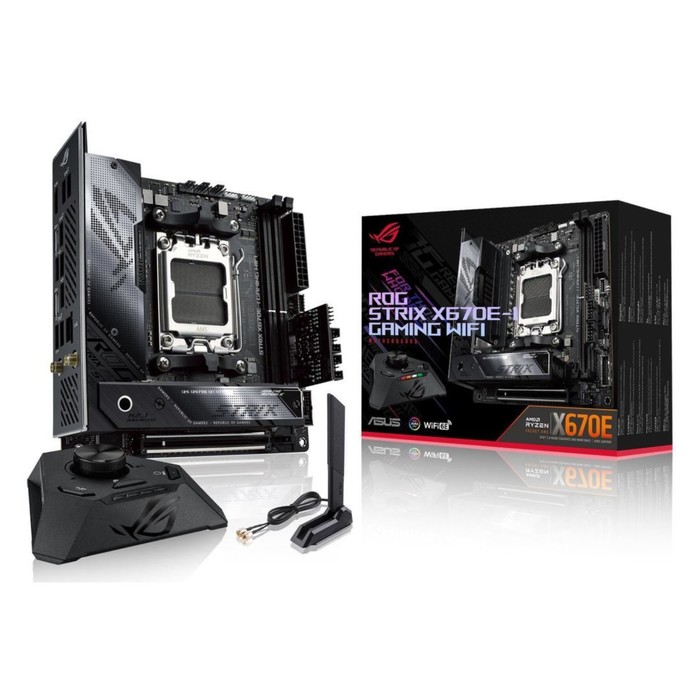 Материнская плата Asus ROG STRIX X670E-I GAMING WIFI SocketAM5 AMD X670 2xDDR5 mini-ITX AC`   106498 - фото 51589430