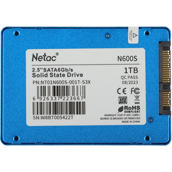 Накопитель SSD Netac SATA-III 1TB NT01N600S-001T-S3X N600S 2.5" - Фото 1