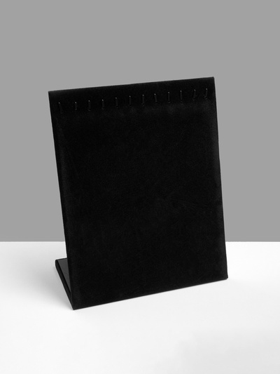 Подставка для кулонов, цепочек и браслетов QF, 12 крючков 20×9×25.5 см, бархатная, чёрная