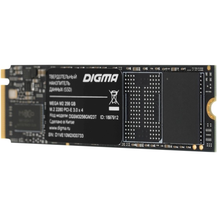 Накопитель SSD Digma PCIe 3.0 x4 256GB DGSM3256GM23T Mega M2 M.2 2280 - фото 51589725