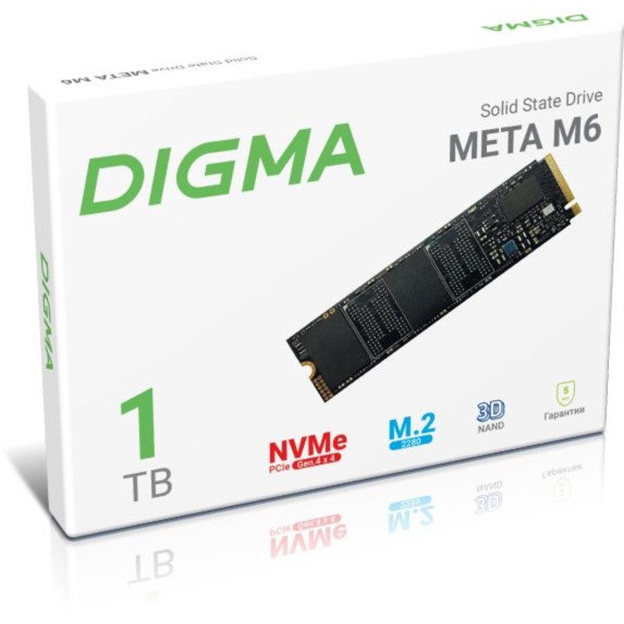 Накопитель SSD Digma PCIe 4.0 x4 1TB DGSM4001TM63T Meta M6 M.2 2280 - фото 51589756