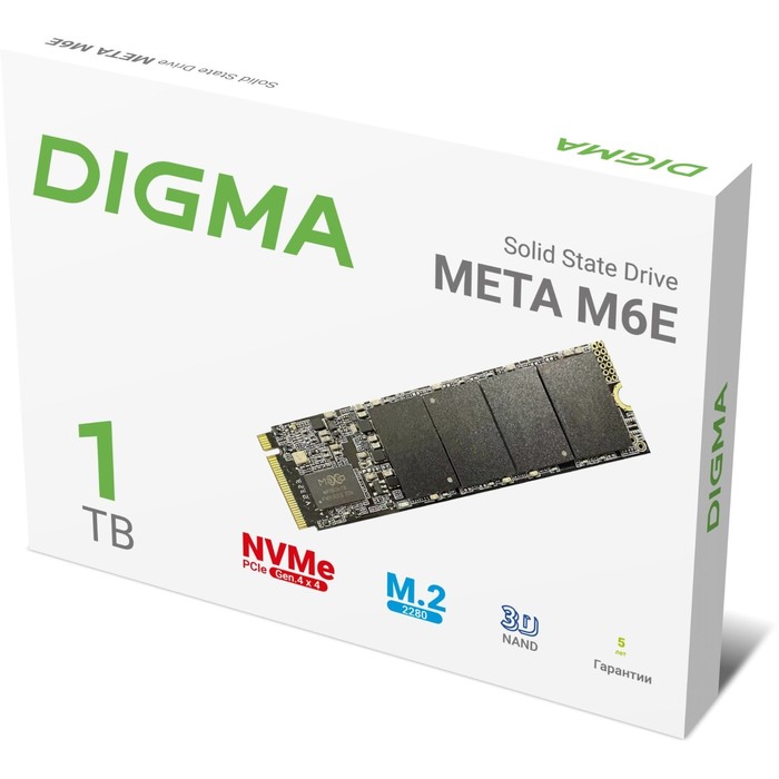 Накопитель SSD Digma PCIe 4.0 x4 1TB DGSM4001TM6ET Meta M6E M.2 2280 - фото 51589765