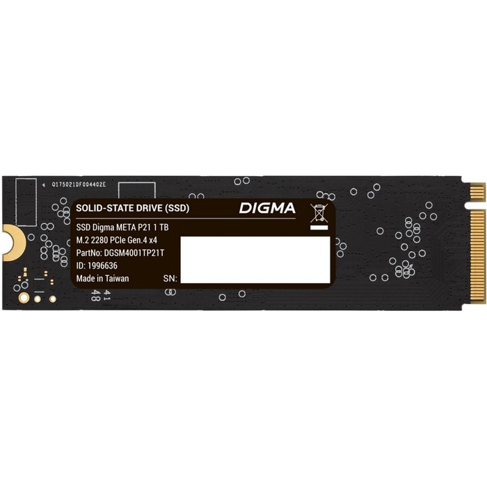 Накопитель SSD Digma PCIe 4.0 x4 1TB DGSM4001TP21T Meta P21 M.2 2280 - фото 51589773