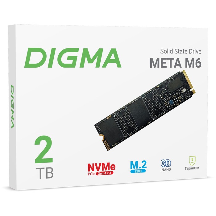 Накопитель SSD Digma PCIe 4.0 x4 2TB DGSM4002TM63T Meta M6 M.2 2280 - фото 51589786