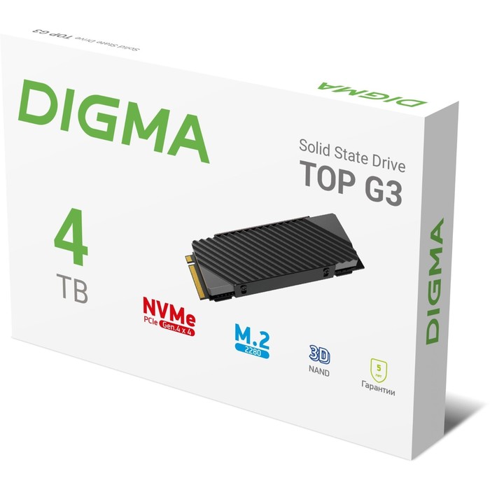 Накопитель SSD Digma PCIe 4.0 x4 4TB DGST4004TG33T Top G3 M.2 2280 - фото 51589810