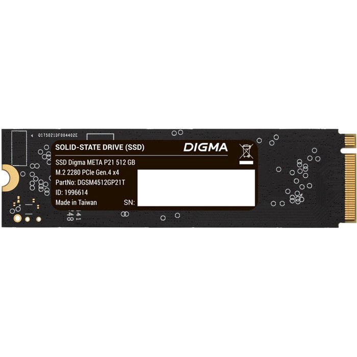 Накопитель SSD Digma PCIe 4.0 x4 512GB DGSM4512GP21T Meta P21 M.2 2280 - фото 51589827