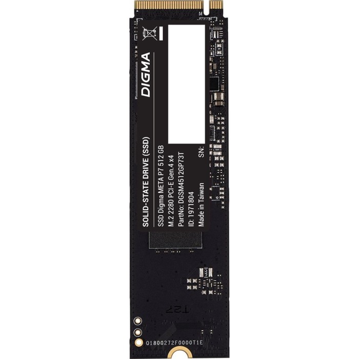 Накопитель SSD Digma PCIe 4.0 x4 512GB DGSM4512GP73T Meta P7 M.2 2280 - фото 51589835