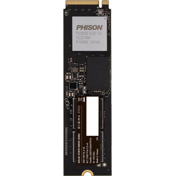 Накопитель SSD Digma Pro PCIe 5.0 x4 4TB DGPST5004TP6T4 Top P6 M.2 2280 - фото 51589895