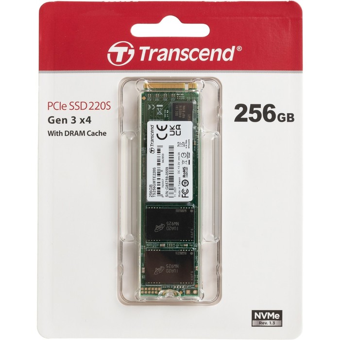 Накопитель SSD Transcend PCIe 3.0 x4 256GB TS256GMTE220S M.2 2280 - фото 51592110