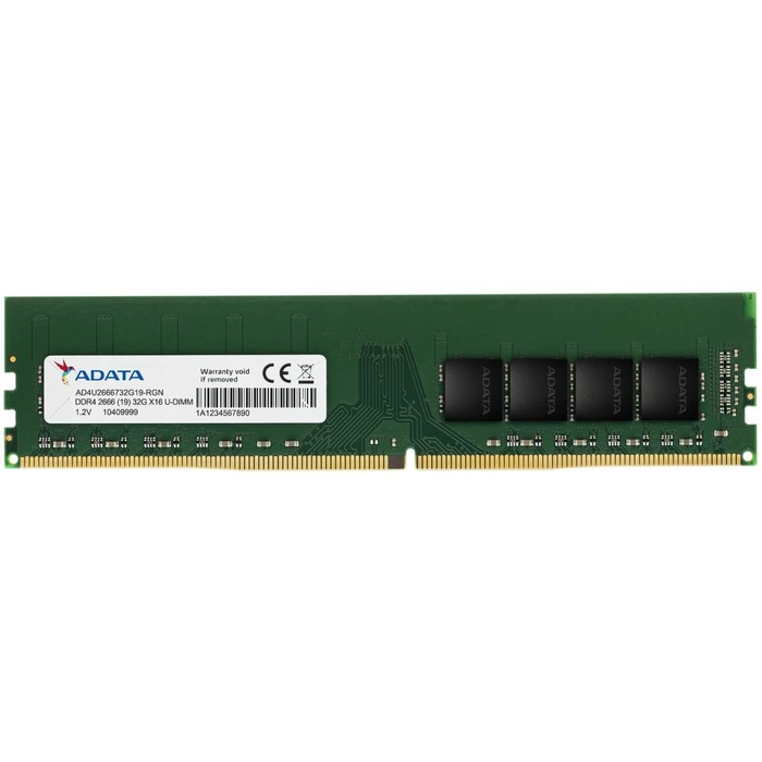 Память DDR4 8GB 2666MHz A-Data AD4U26668G19-SGN RTL PC4-21300 CL19 DIMM 288-pin 1.2В Ret - Фото 1