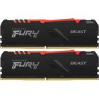 Память DDR4 2x16GB 2666MHz Kingston KF426C16BB2AK2/32 Fury Beast RGB RTL Gaming PC4-21300 C   106500 - фото 51590101