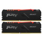 Оперативная память Kingston Fury Beast RGB KF432C16BB2AK2/16, DDR4, 16GB (2×8GB), 3200MHz, PC4-25600, CL16, RGB - Фото 1