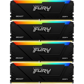 Память DDR4 4x32GB 3600MHz Kingston KF436C18BB2AK4/128 Fury Beast Black RGB RTL Gaming PC4-   106501