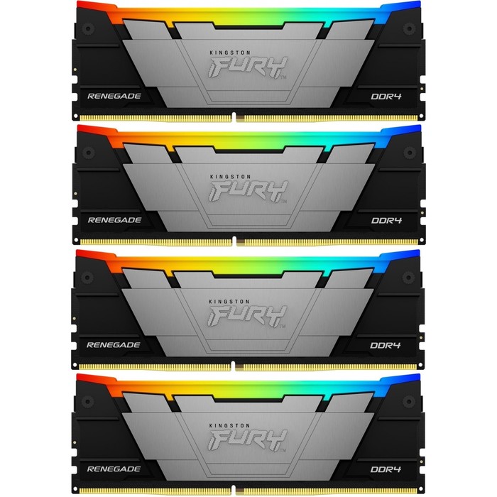 Память DDR4 4x32GB 3600MHz Kingston KF436C18RB2AK4/128 Fury Renegade RGB RTL Gaming PC4-288   106501 - Фото 1