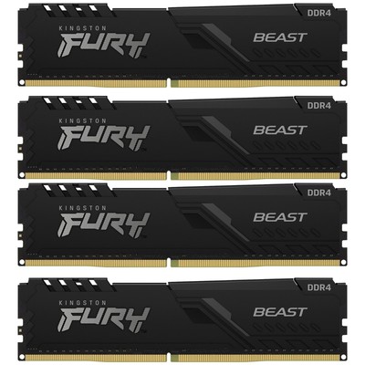 Память DDR4 4x4GB 2666MHz Kingston KF426C16BBK4/16 Fury Beast Black RTL Gaming PC4-21300 CL   106501