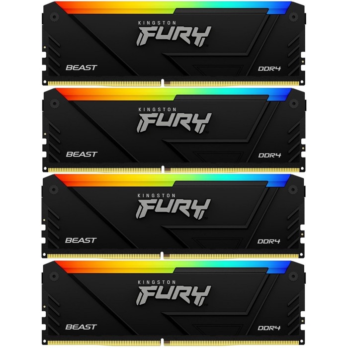 Память DDR4 4x8GB 3200MHz Kingston KF432C16BB2AK4/32 Fury Beast RGB RTL Gaming PC4-25600 CL   106501 - Фото 1