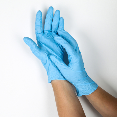 Набор перчаток хозяйственных Доляна, нитрил, размер S, 10 шт/уп, цвет голубой