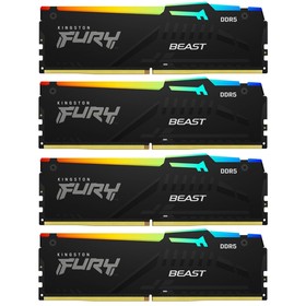 Память DDR5 4x32GB 5600MHz Kingston KF556C40BBAK4-128 Fury Beast Black RGB RTL Gaming PC5-4   106502