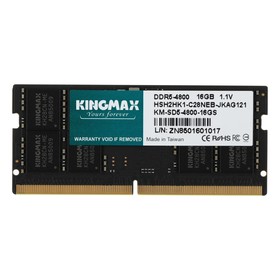 Память DDR5 16GB 4800MHz Kingmax KM-SD5-4800-16GS RTL PC5-38400 CL40 SO-DIMM 288-pin 1.1В s   106504