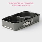Набор форм для выпечки Доляна «Элин», 3 предмета: прямоугольная 14×24,5 см, круглая d=11,5 см, сердце 13×12 см, съёмное дно, антипригарное покрытие, цвет чёрный - Фото 2