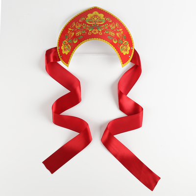 Кокошник «Цветы на красном»